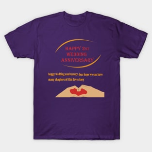 t shirt happy 2st wedding anniversary T-Shirt